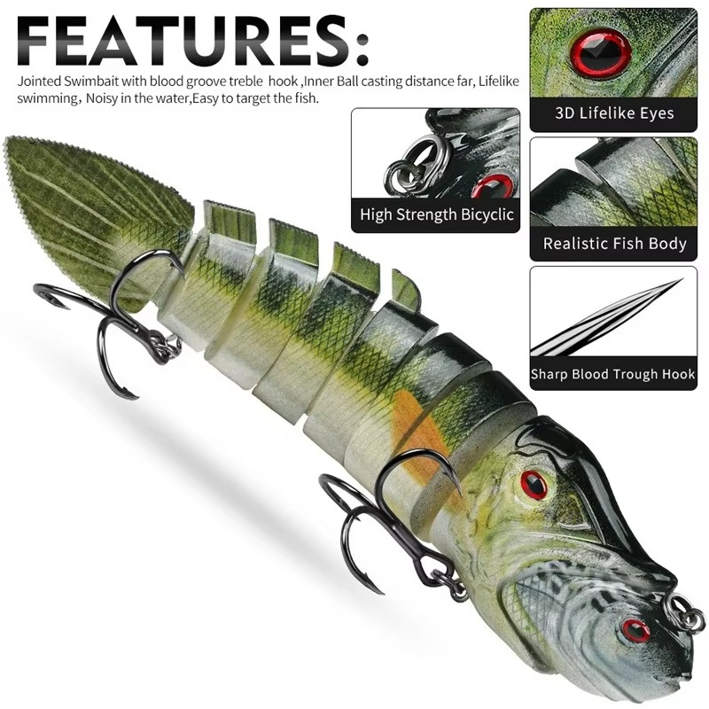 8-Joint Lifelike Lure 8-Segmen - Fishing Lure Popper review and price